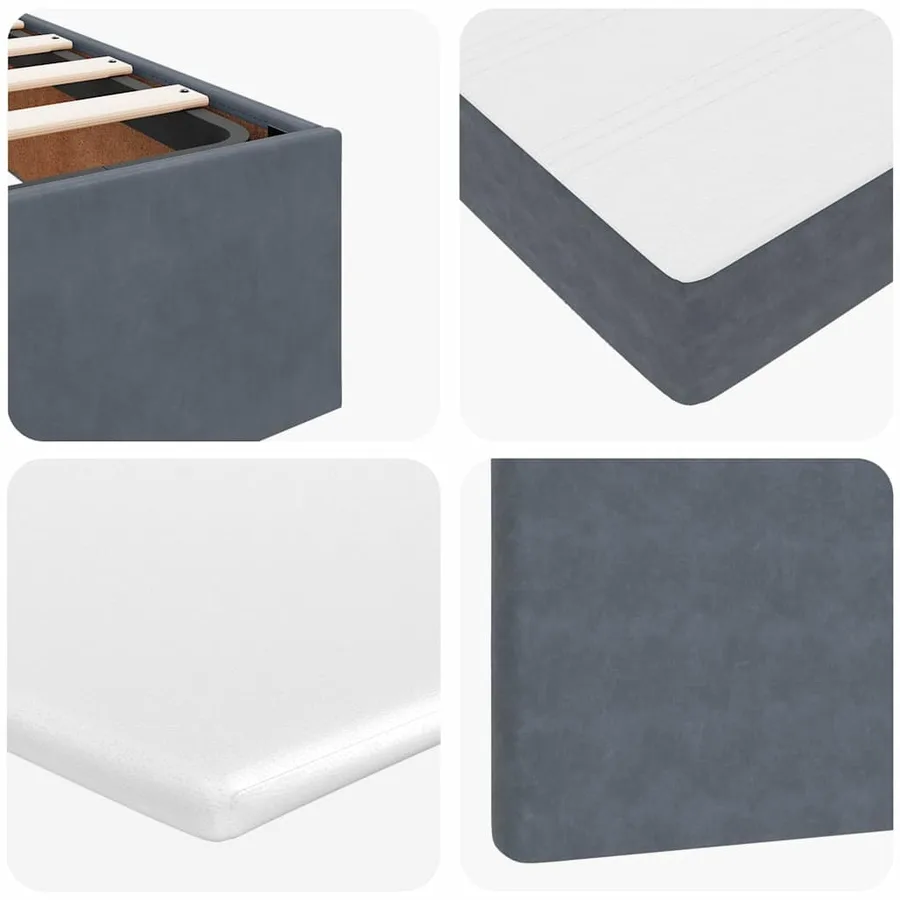 Cadre de lit ottoman avec matelas gris foncé 80x200 cm velours - 13
