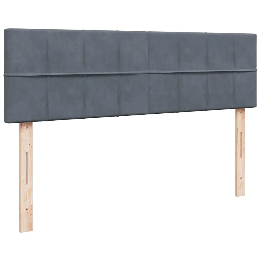 Cadre de lit ottoman avec matelas gris foncé 160x200cm velours - 9