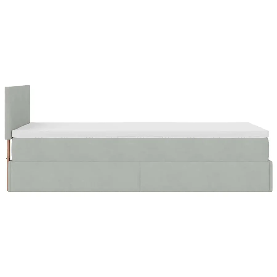 Cadre de lit ottoman avec matelas gris clair 80x200 cm velours - 11
