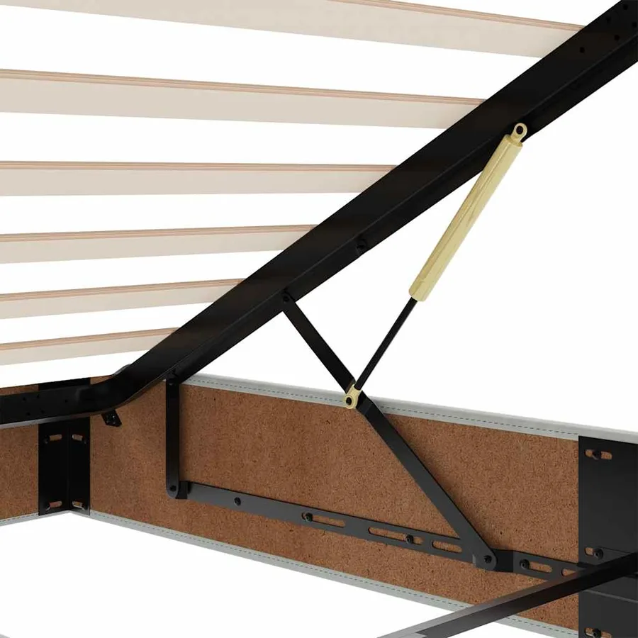 Cadre de lit ottoman avec matelas gris clair 80x200 cm velours - 15