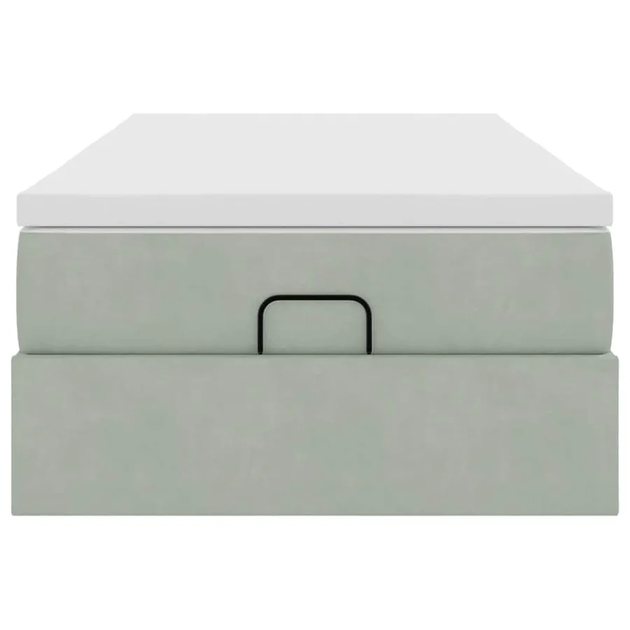 Cadre de lit ottoman avec matelas gris clair 80x200 cm velours - 7