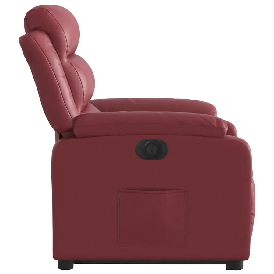 Fauteuil inclinable électrique rouge bordeaux similicuir - 10
