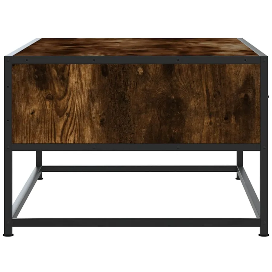 Table basse chêne fumé 100x50x35 cm bois d'ingénierie et métal - 6