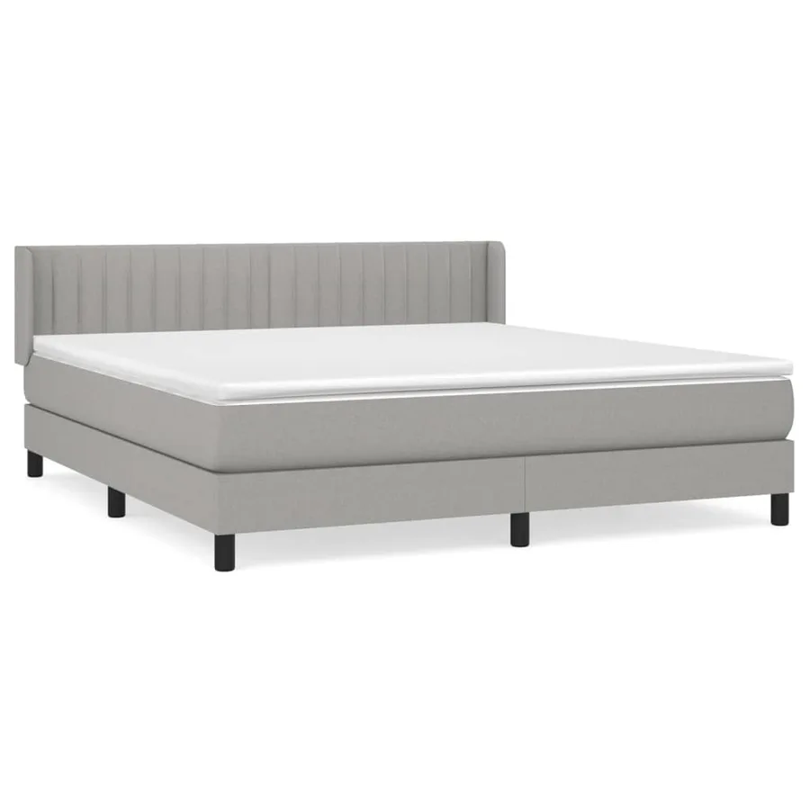 Sommier à lattes de lit avec matelas Gris clair 160x200cm Tissu - 2