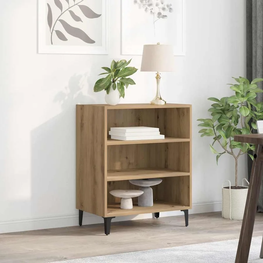 Buffet chêne artisanal 57x35x70 cm bois d'ingénierie