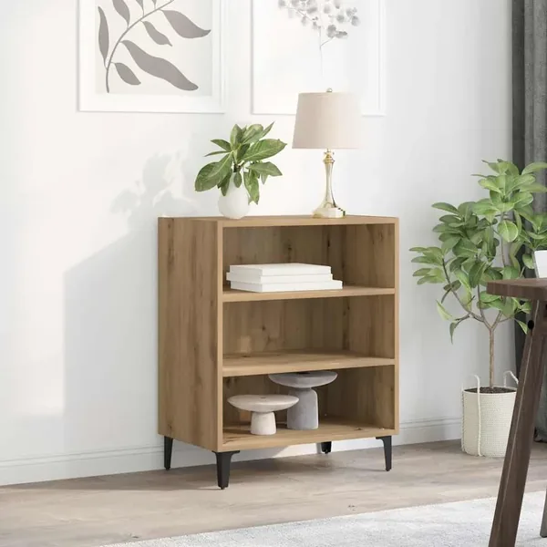 Buffet chêne artisanal 57x35x70 cm bois d'ingénierie