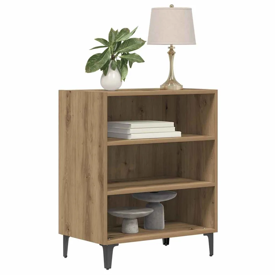 Buffet chêne artisanal 57x35x70 cm bois d'ingénierie - 3