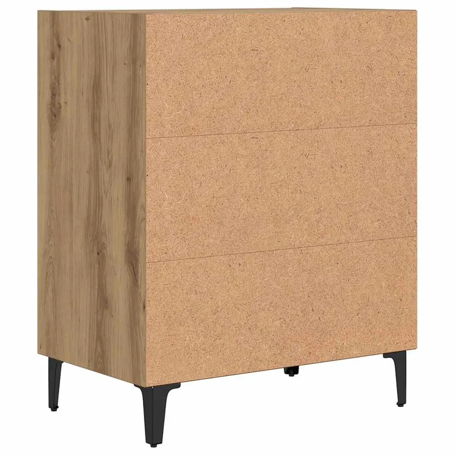 Buffet chêne artisanal 57x35x70 cm bois d'ingénierie - 5