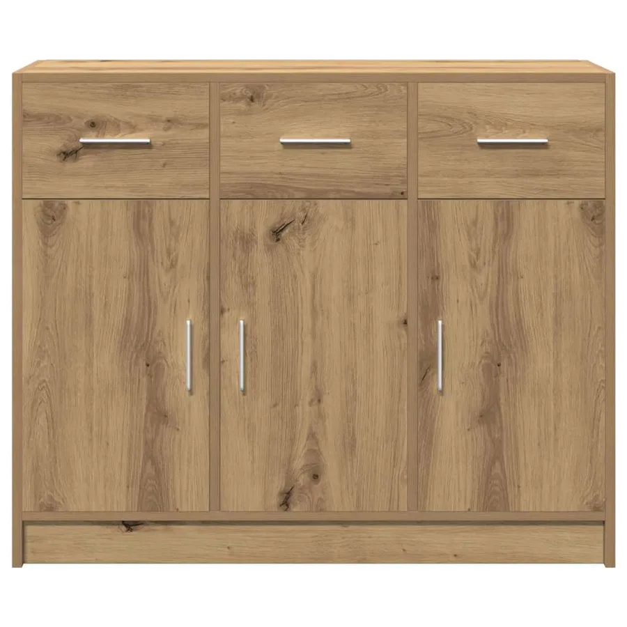 Buffet chêne artisanal 91x28x75 cm bois d'ingénierie - 4
