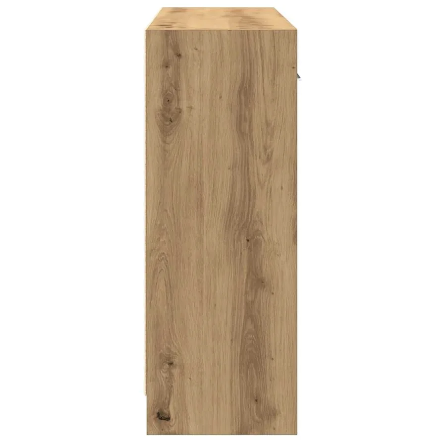 Buffet chêne artisanal 91x28x75 cm bois d'ingénierie - 5