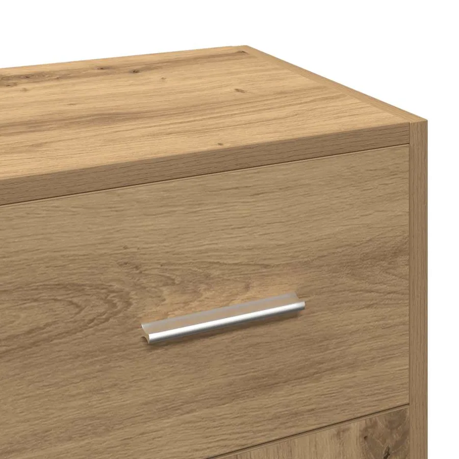 Buffet chêne artisanal 91x28x75 cm bois d'ingénierie - 8