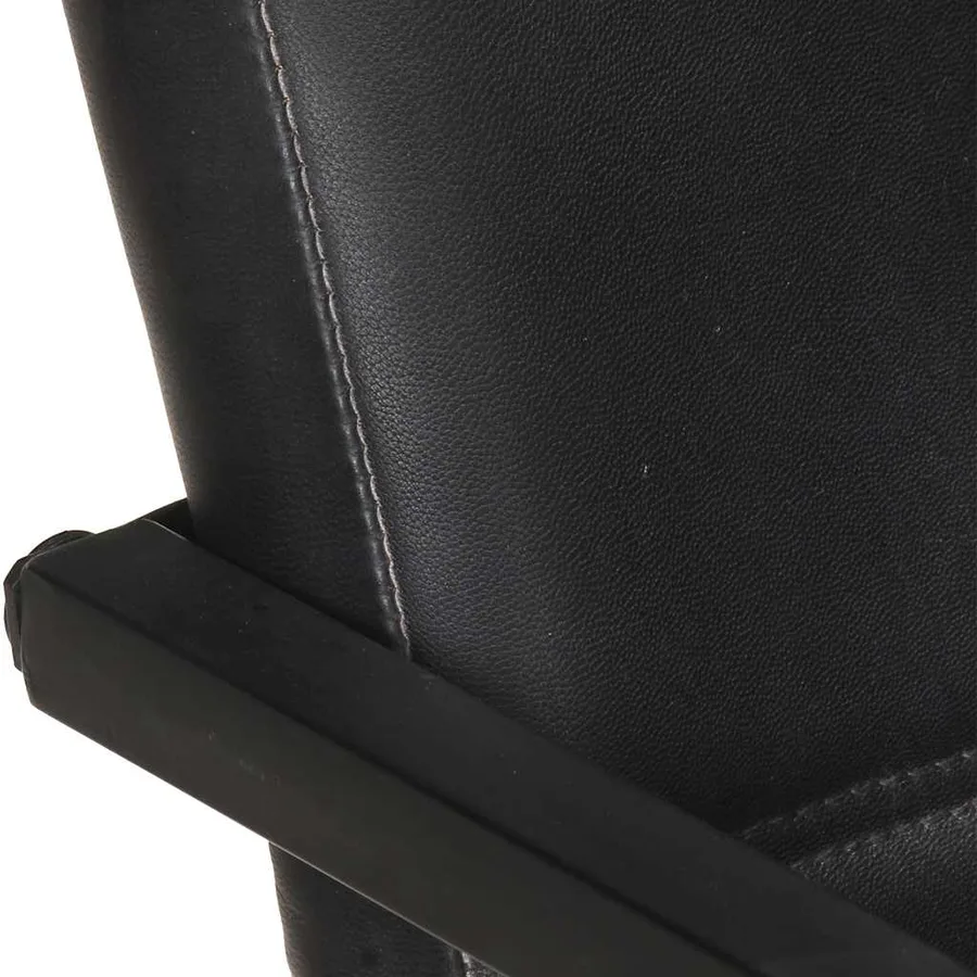 Chaises à manger cantilever lot de 6 noir cuir véritable - 5