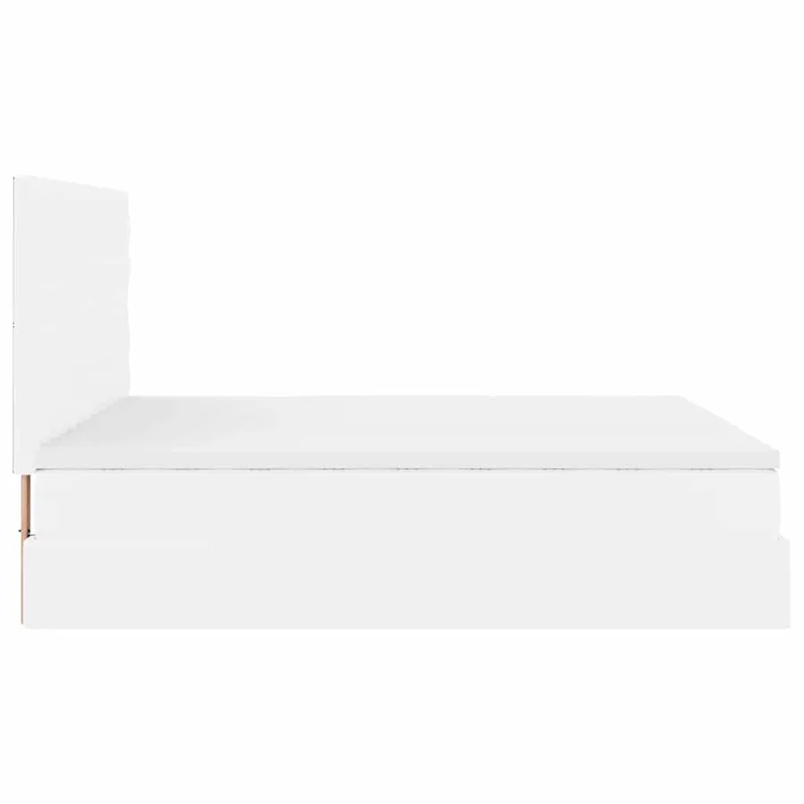 Cadre de lit ottoman avec matelas blanc 180x200 cm similicuir - 11