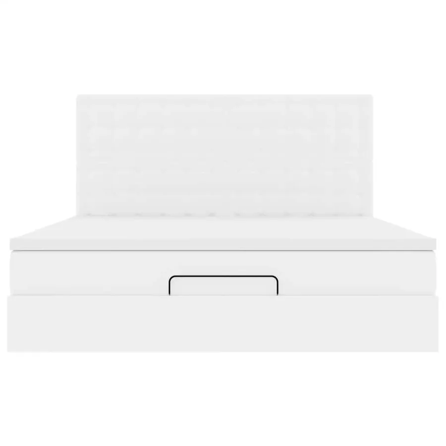 Cadre de lit ottoman avec matelas blanc 180x200 cm similicuir - 8