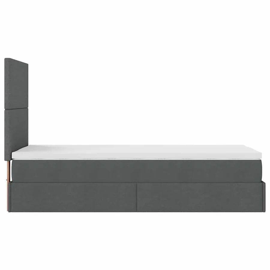 Lit ottoman avec matelas et LED Gris foncé 80x200cm tissu - 11