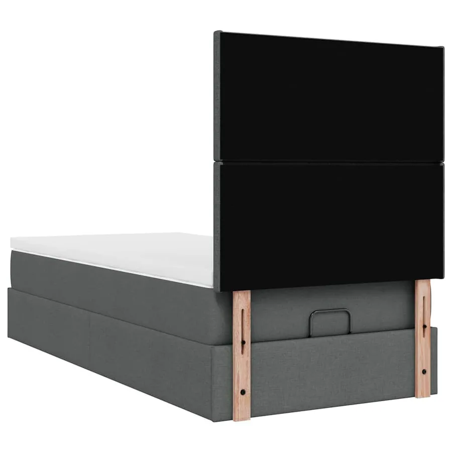 Lit ottoman avec matelas et LED Gris foncé 80x200cm tissu - 12