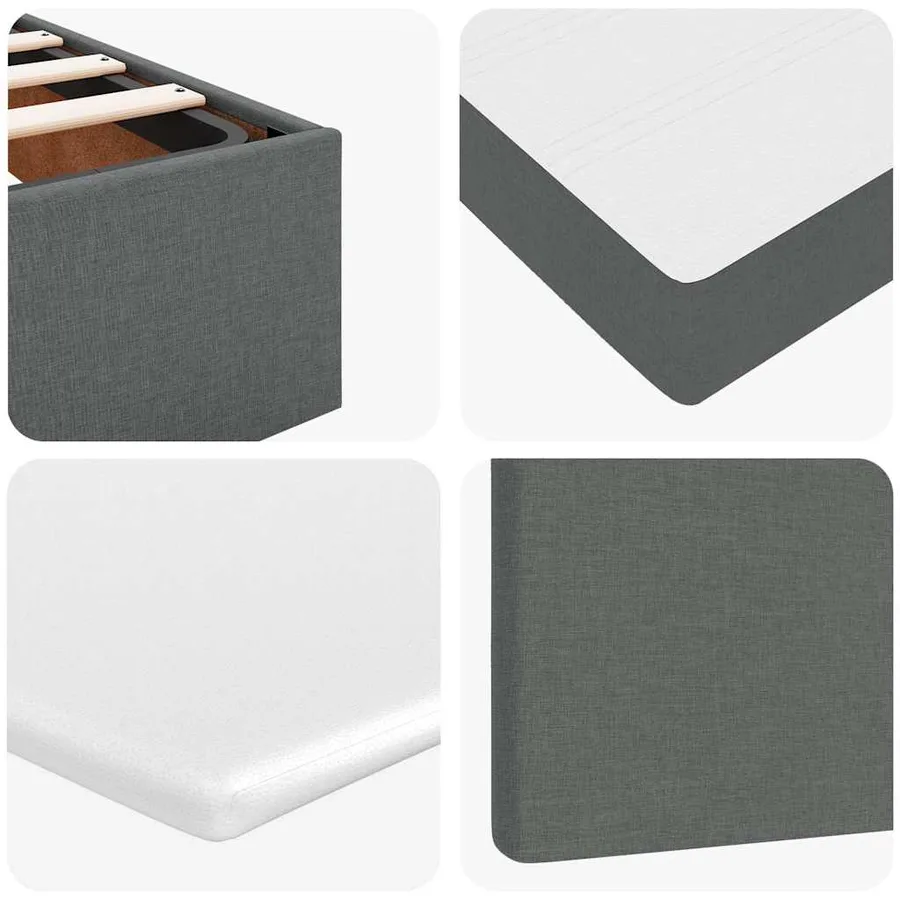 Lit ottoman avec matelas et LED Gris foncé 80x200cm tissu - 15