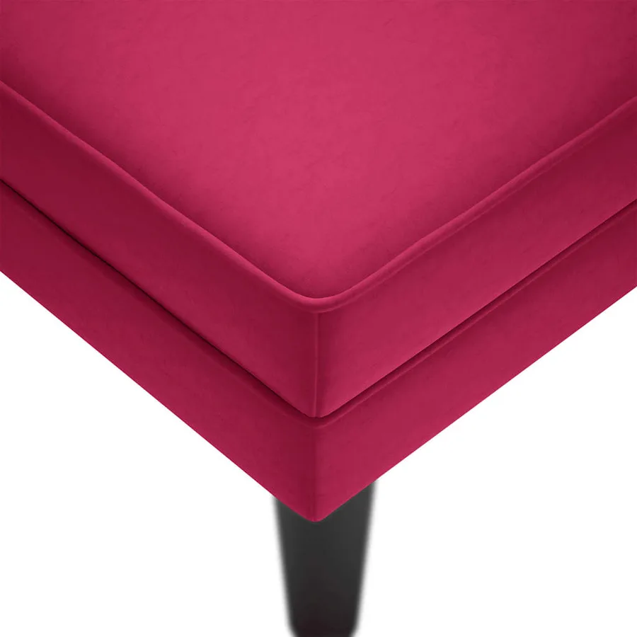 Fauteuil long avec coussin et accoudoir droit rouge bordeaux - 7