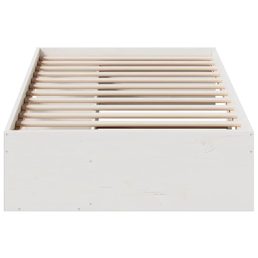 Lit de jour sans matelas blanc 90x200 cm bois de pin massif - 5