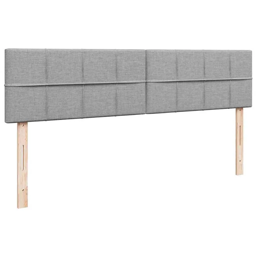 Cadre de lit ottoman et matelas gris clair 160x200cm tissu - 10