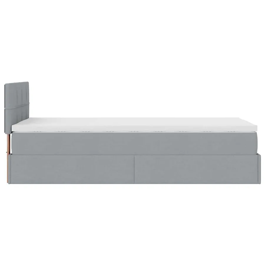 Lit ottoman avec matelas et LED Gris clair 80x200cm tissu - 11