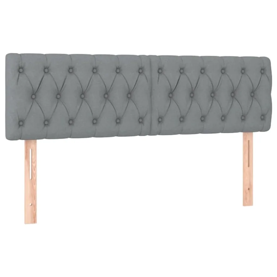Cadre de lit ottoman et matelas gris clair 160x200cm tissu - 9
