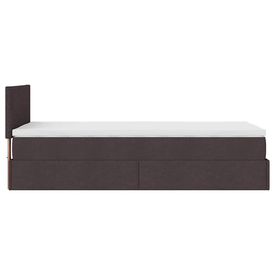 Cadre de lit ottoman avec matelas marron foncé 90x190 cm tissu - 11