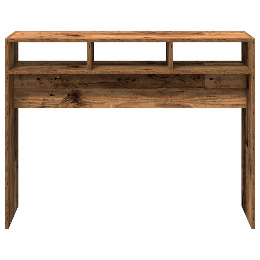 Table console vieux bois 105x30x80 cm bois d'ingénierie - 4