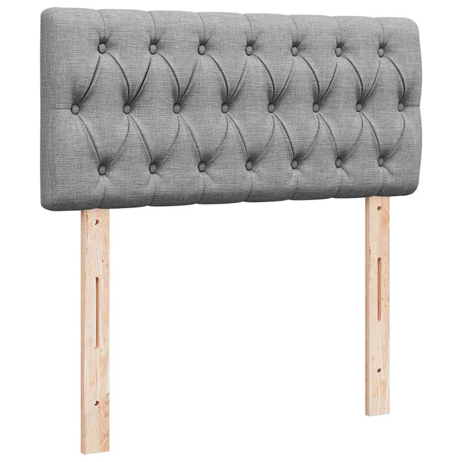 Cadre de lit ottoman et matelas gris clair 90x190 cm tissu - 10