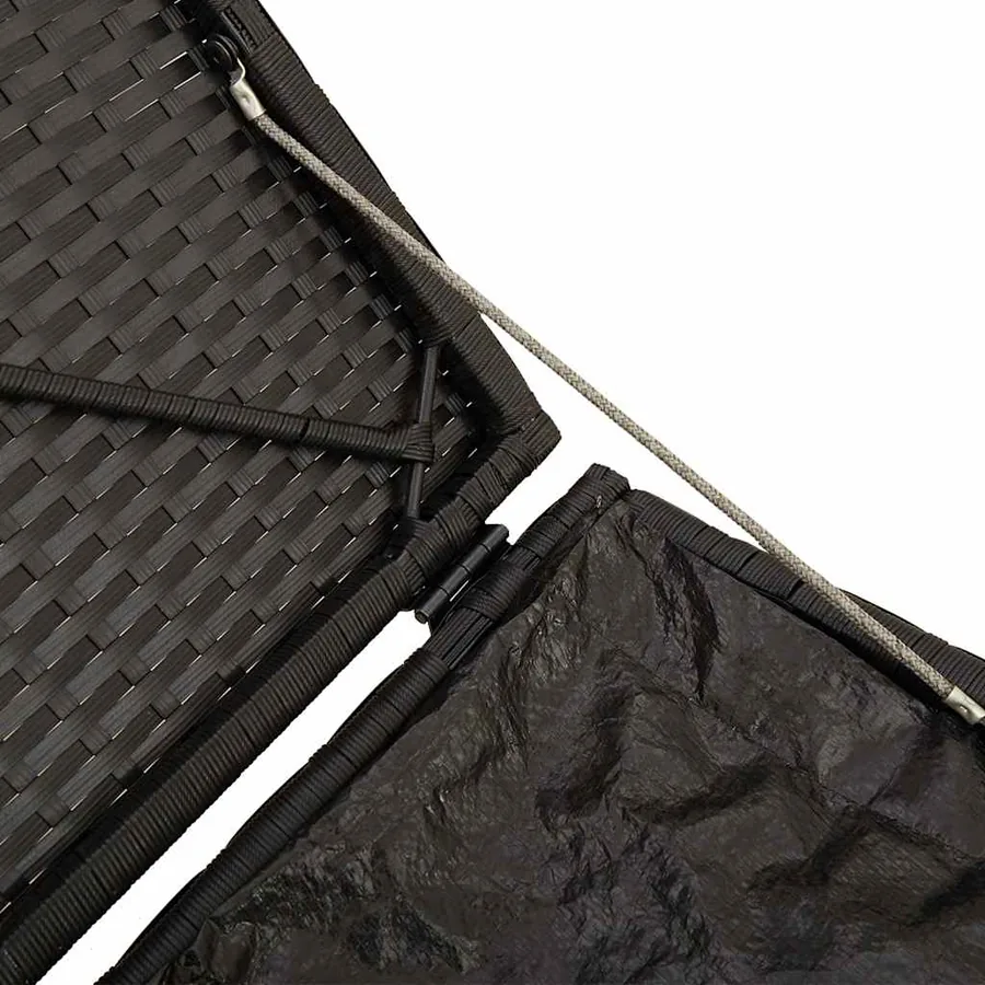 Tabourets jardin coussins 2 pcs noir 40x40x43 cm résine tressée - 10