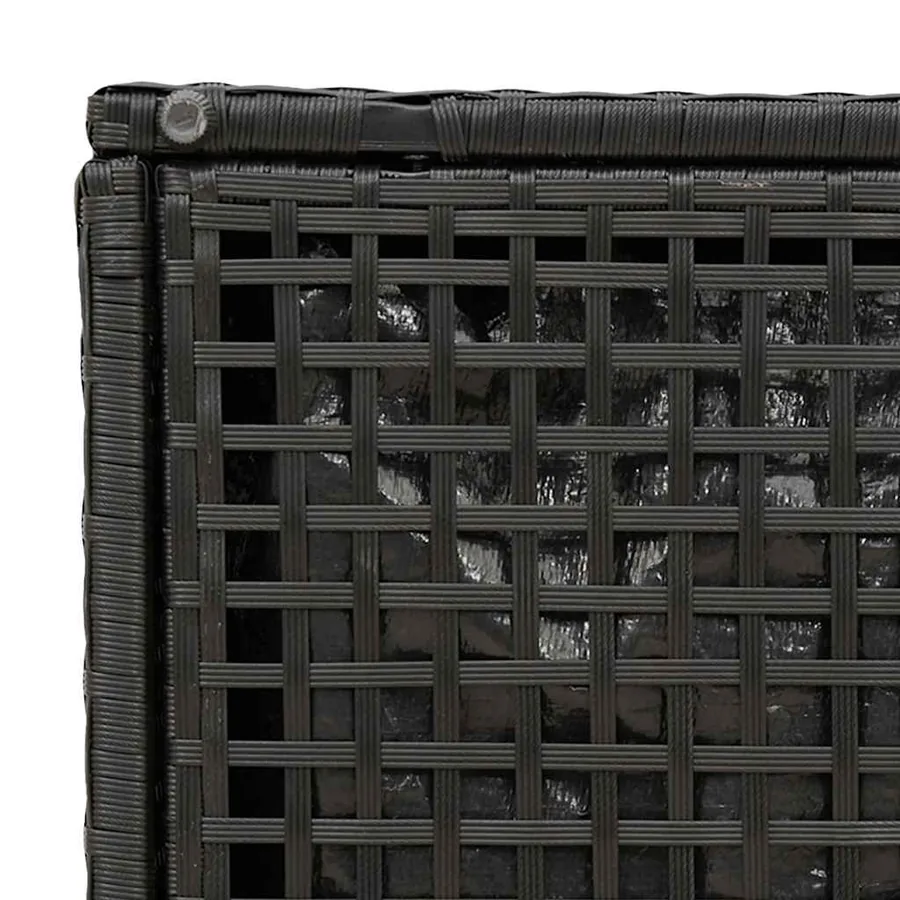 Tabourets jardin coussins 2 pcs noir 40x40x43 cm résine tressée - 12