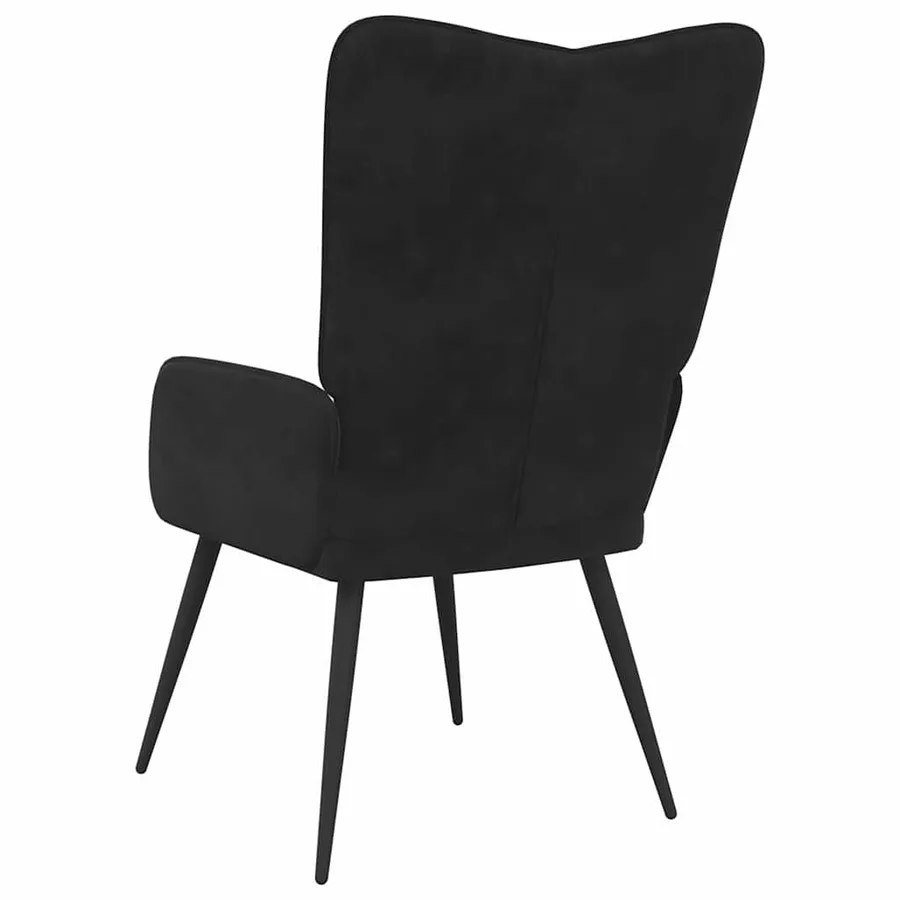 Chaise de relaxation Noir Velours - 5