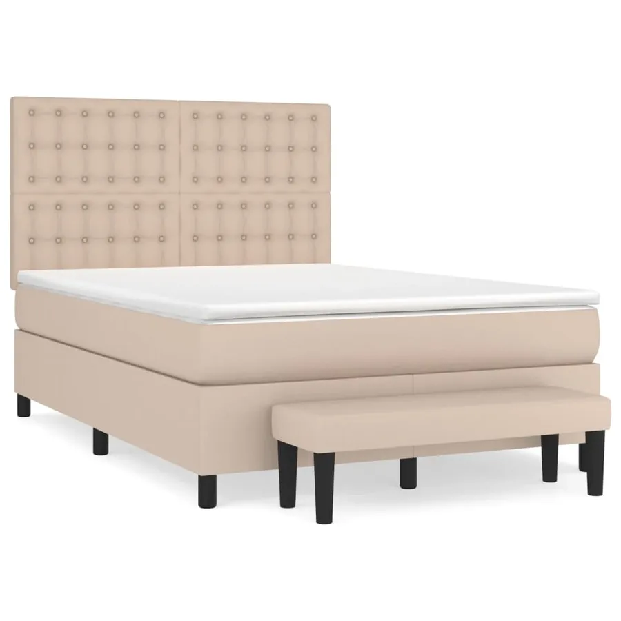 Sommier à lattes de lit avec matelas Cappuccino 140x200 cm - 2