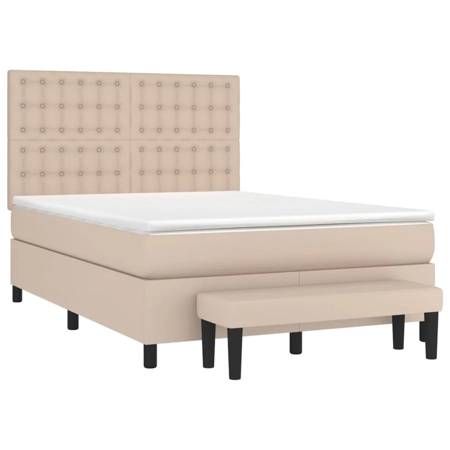 Sommier à lattes de lit avec matelas Cappuccino 140x200 cm - 3
