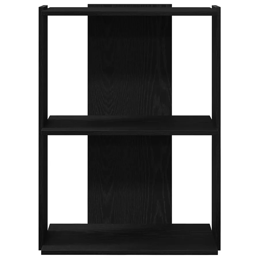 Bibliothèque à 3 niveaux noir 60x30x80 cm bois d'ingénierie - 4