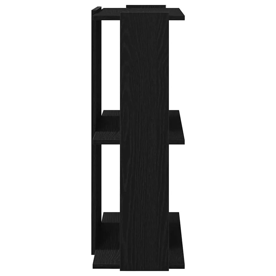 Bibliothèque à 3 niveaux noir 60x30x80 cm bois d'ingénierie - 5