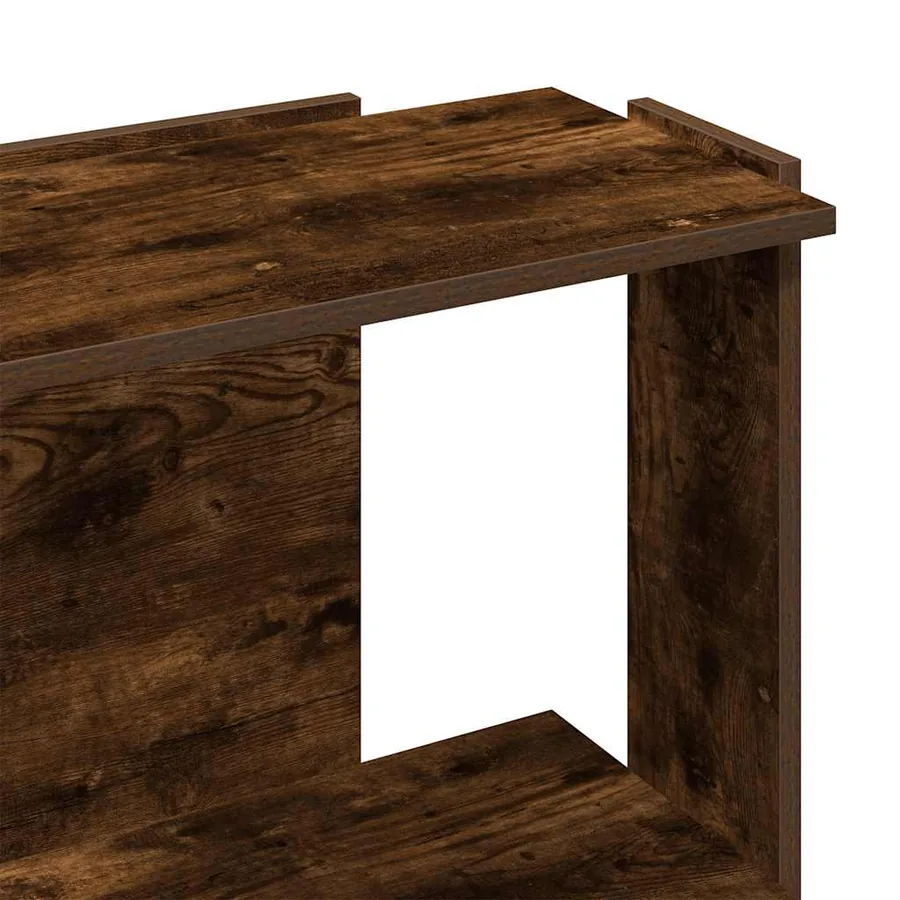 Bibliothèque 3 niveaux chêne fumé 60x30x80 cm bois d'ingénierie - 7