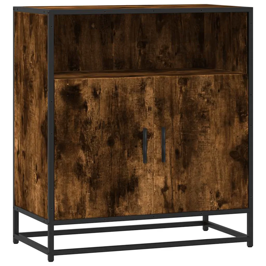 Buffet chêne fumé 68x35x76 cm bois d'ingénierie - 2
