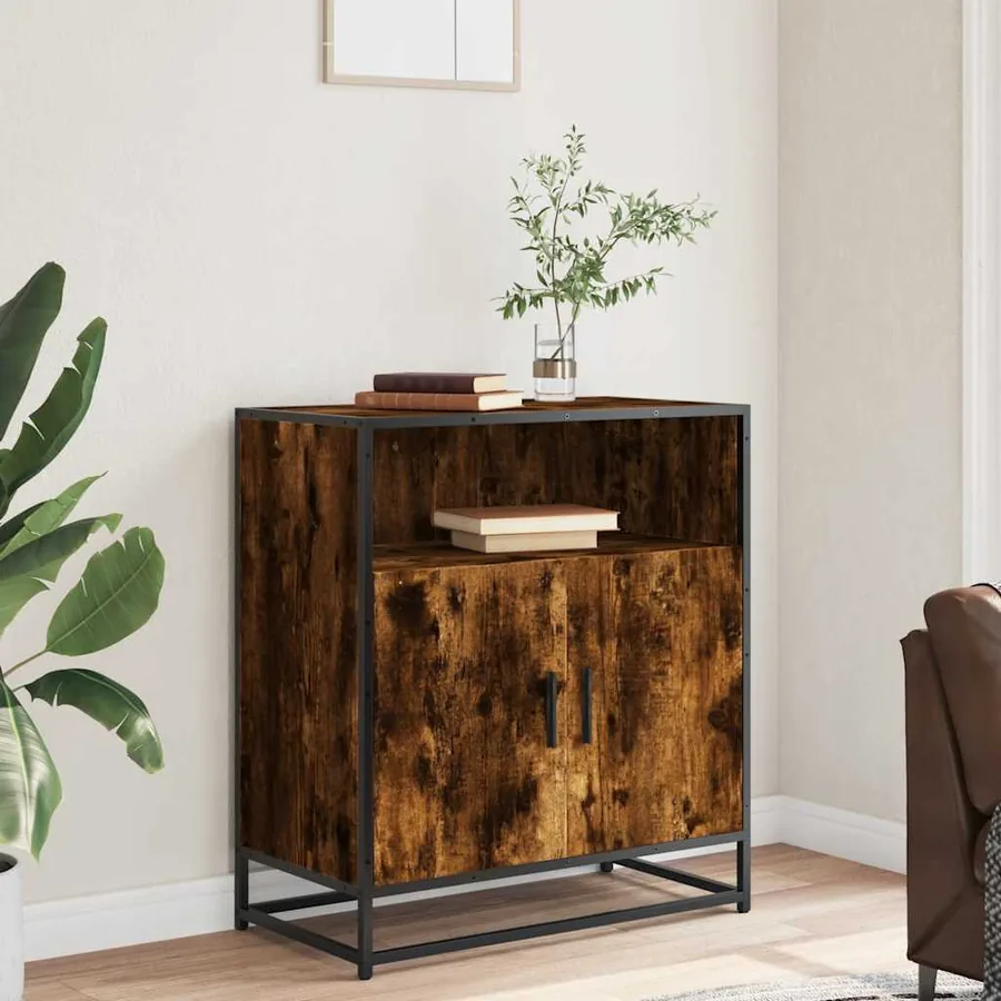 Buffet chêne fumé 68x35x76 cm bois d'ingénierie - 3