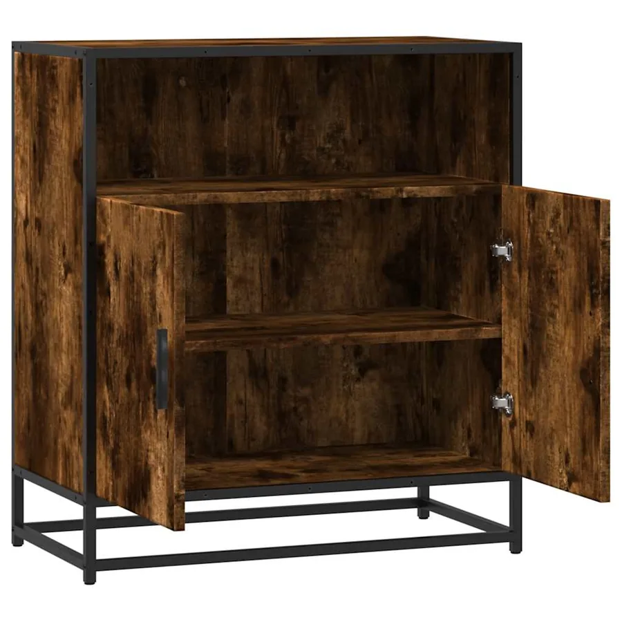 Buffet chêne fumé 68x35x76 cm bois d'ingénierie - 7