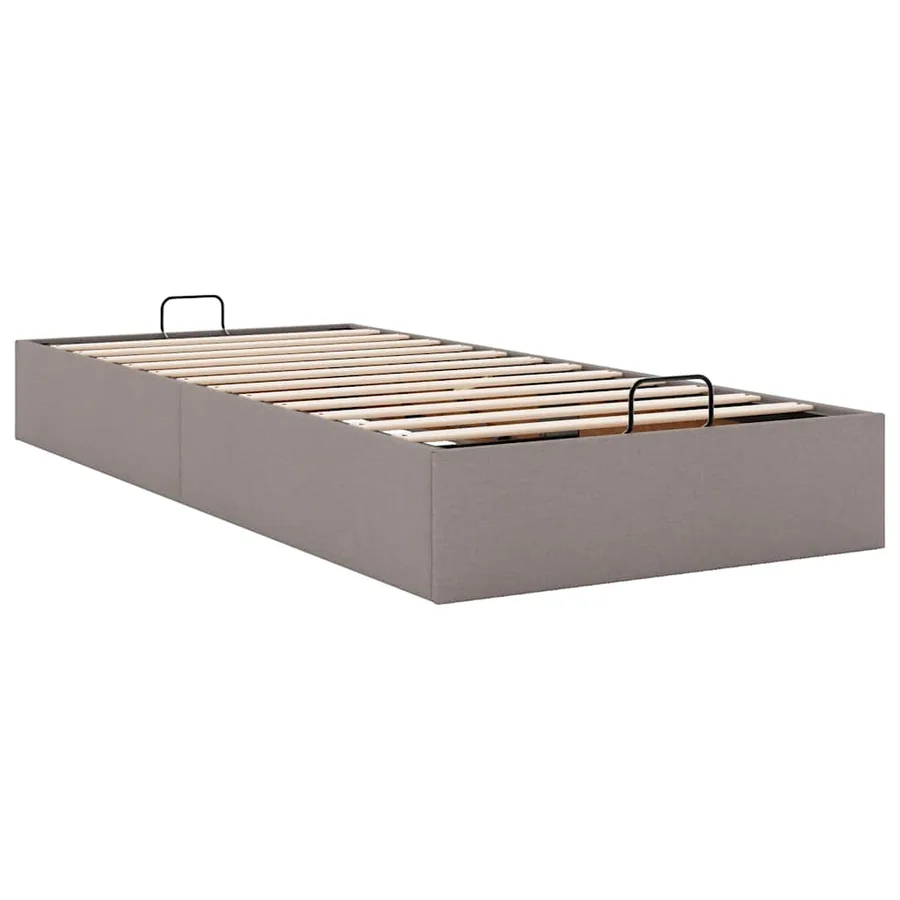 Cadre de lit ottoman sans matelas taupe 90x190 cm tissu - 6