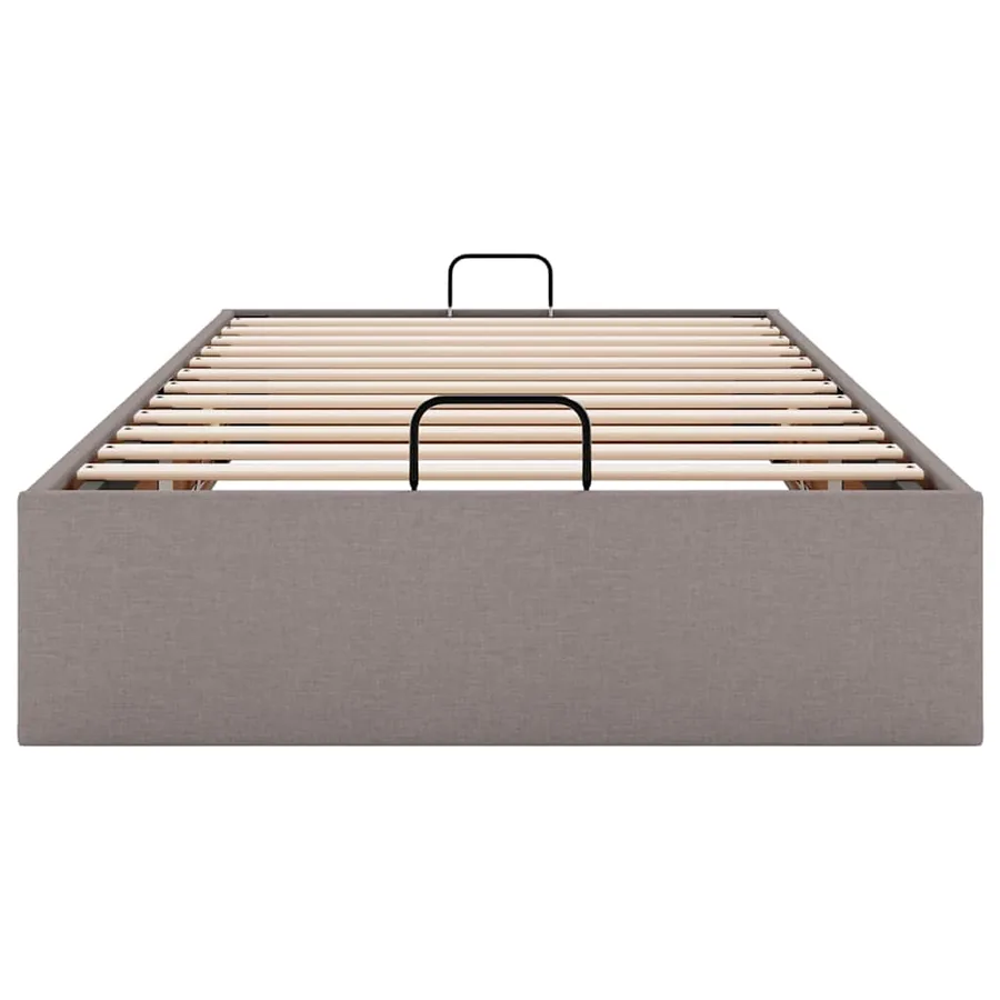 Cadre de lit ottoman sans matelas taupe 90x190 cm tissu - 7