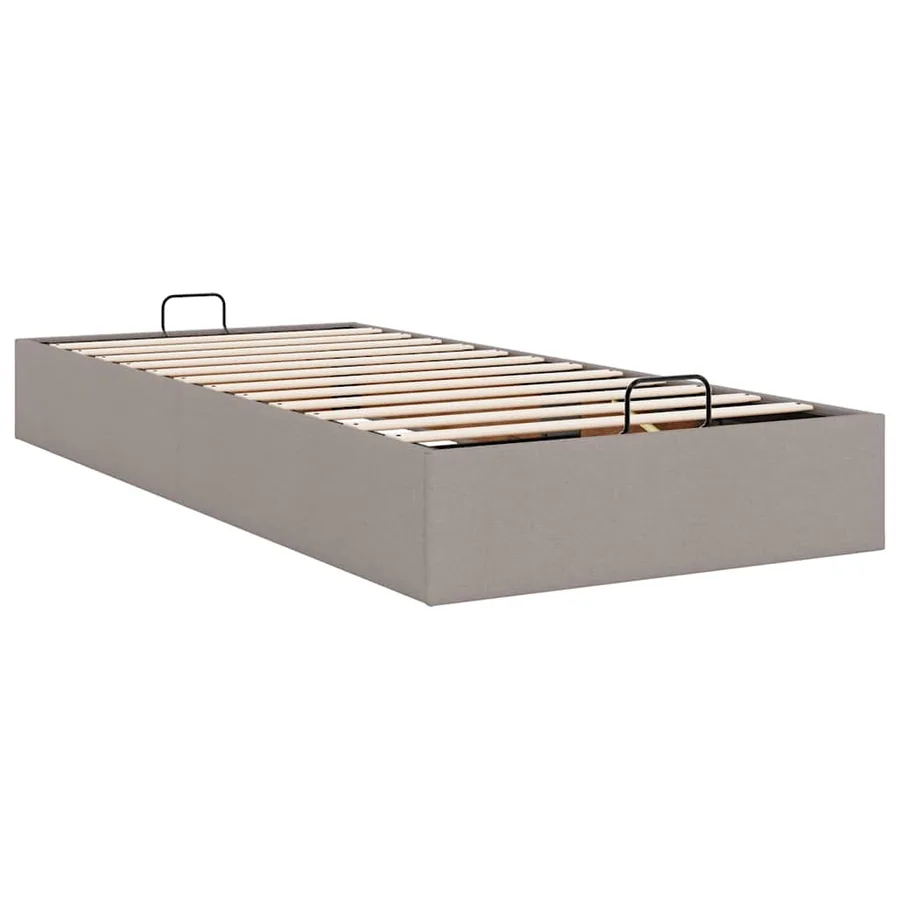 Cadre de lit ottoman sans matelas taupe 90x190 cm tissu - 9