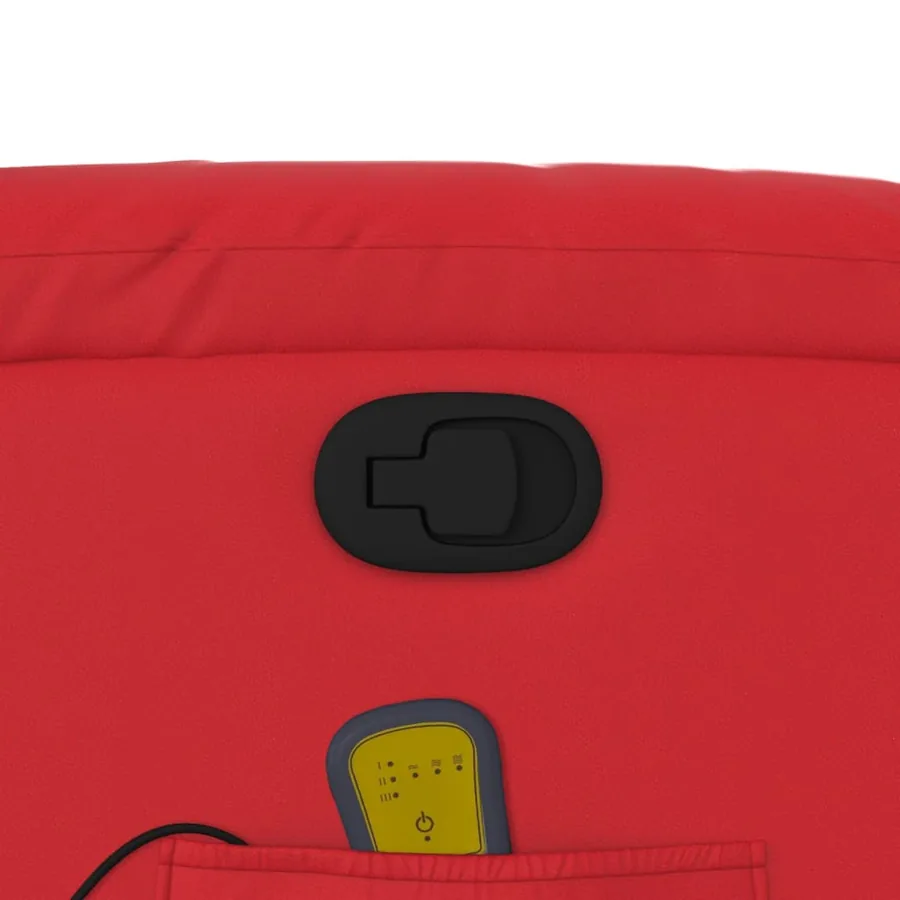 Fauteuil de massage inclinable rouge similicuir - 10