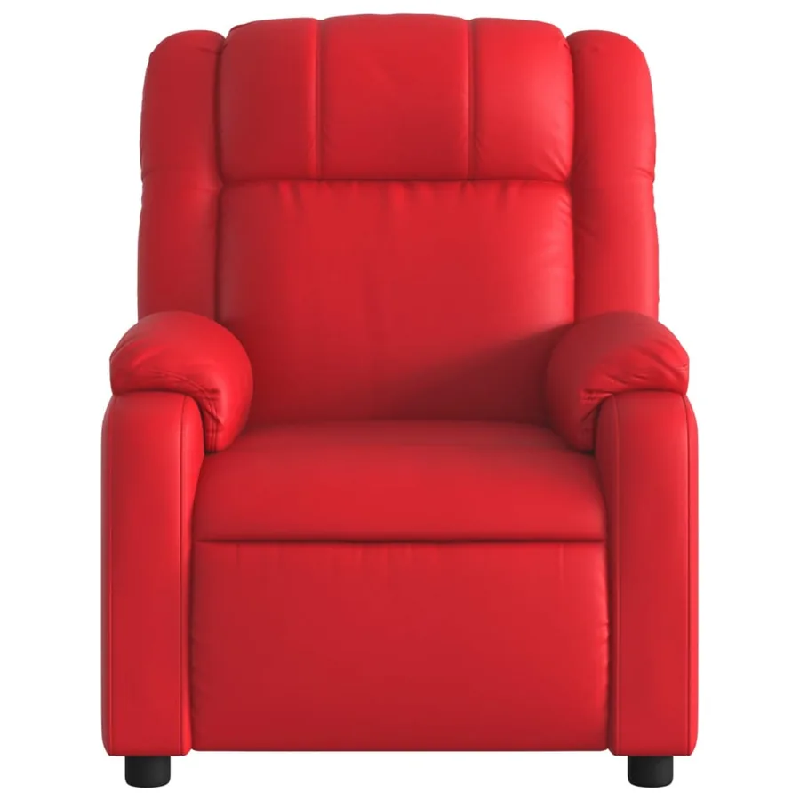 Fauteuil de massage inclinable rouge similicuir - 7