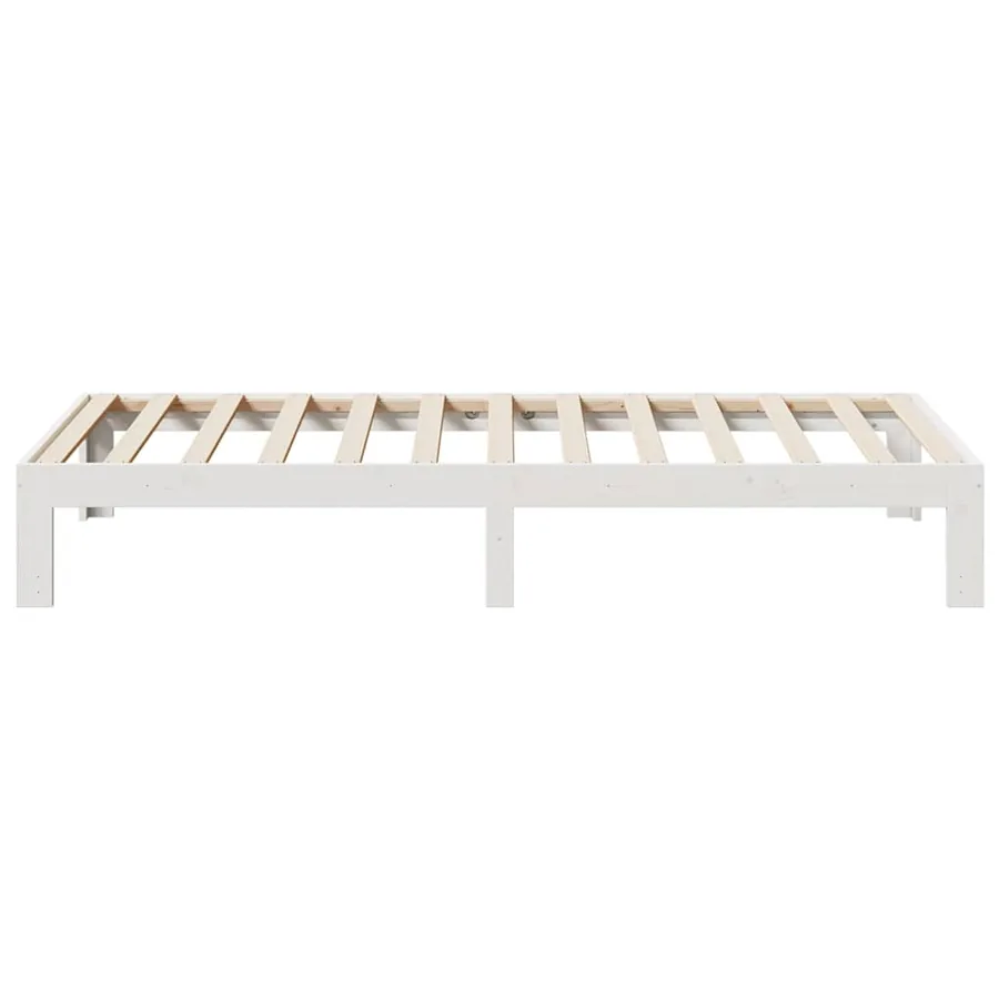 Cadre de lit sans matelas blanc 90x200 cm bois de pin massif - 6