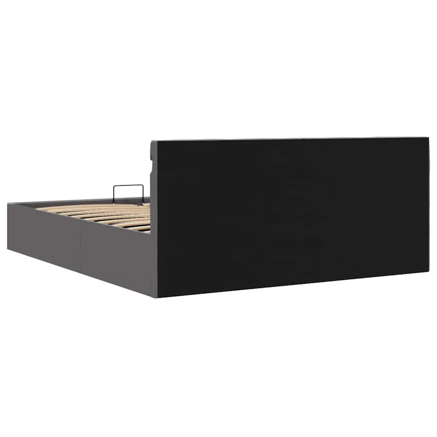 Cadre de lit à rangement avec LED gris similicuir 160x200 cm - 8