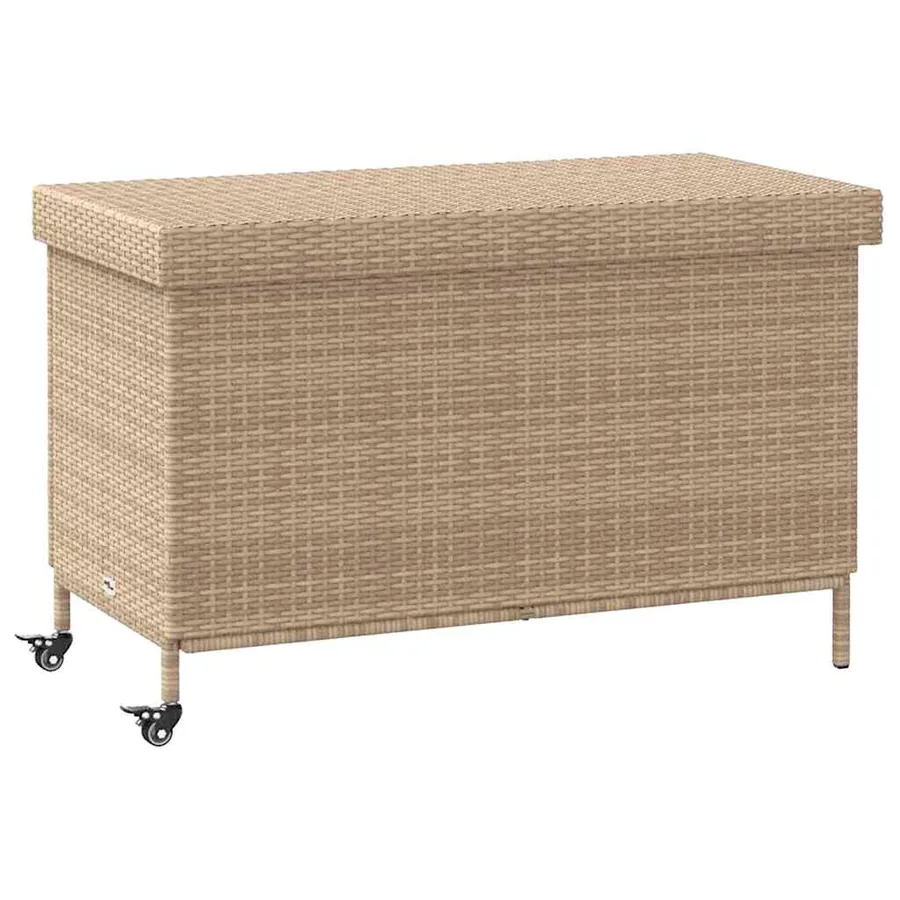 Boîte de rangement de jardin et roues résine tressée - 2