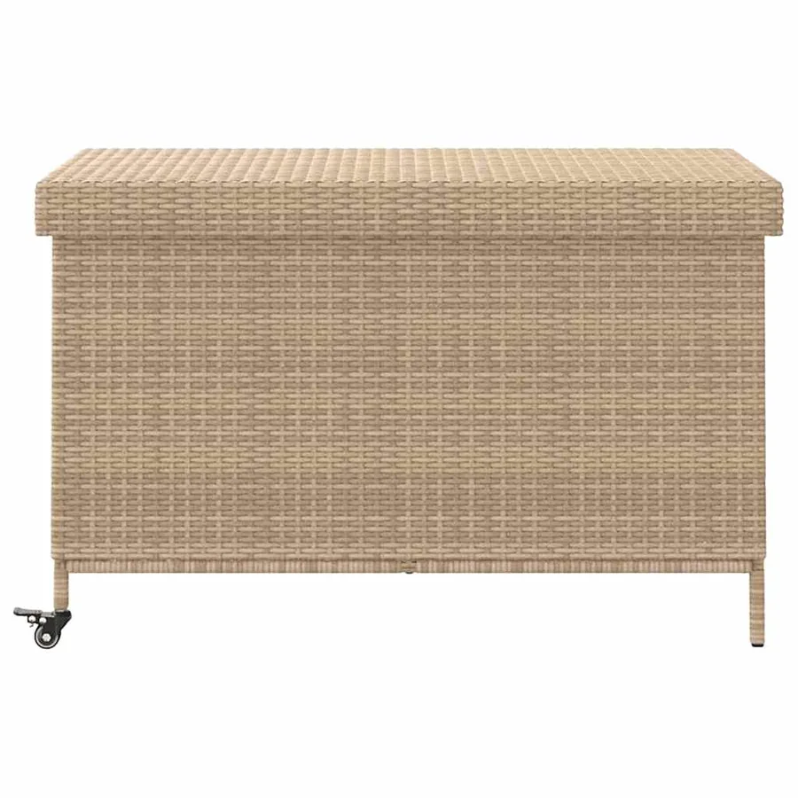 Boîte de rangement de jardin et roues résine tressée - 4