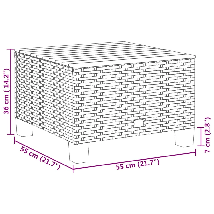 Salon de jardin avec coussins 8 pcs beige résine tressée - 14
